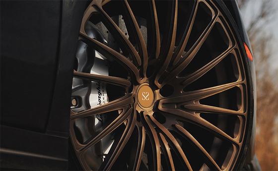 Gold Brush Spokes 2 Piece Forged Wheels Untuk Mercedes Benz Glc 20inch Rotational Polish Stepped