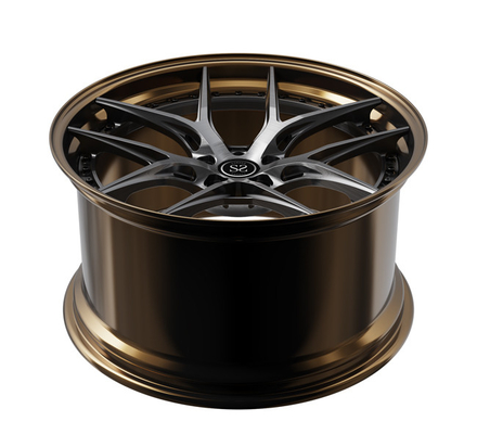 Brushed Dark Gun 2Piece Forged Wheels Velg Metal Barrel Polished Bronze 5X112 20 Inch