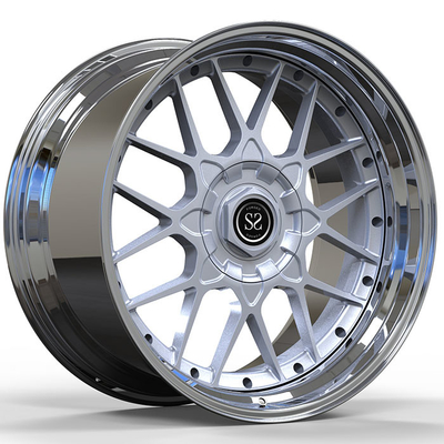 BMW M3 2016 Tahun Custom Forged 2-PC Rim 20x9.5 dan 20x11 Lip dipoles + Silver Disc