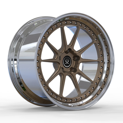 Audi S7 2019 19x8.5 5x112 ET25 Custom 2-PC Forged Rims Tuning Styles Matt Broze Disc dan Lip Polished