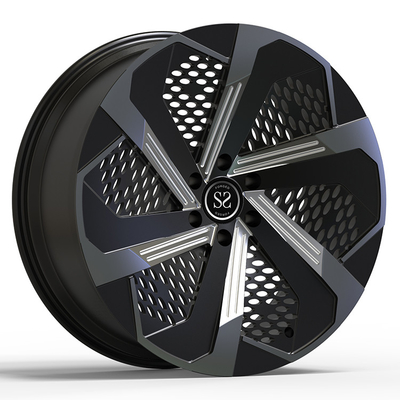 Cadillac Escalade 2016 22x9.5 1 Piece Roda Dipalsukan Gloss Hitam Spokes Mesin