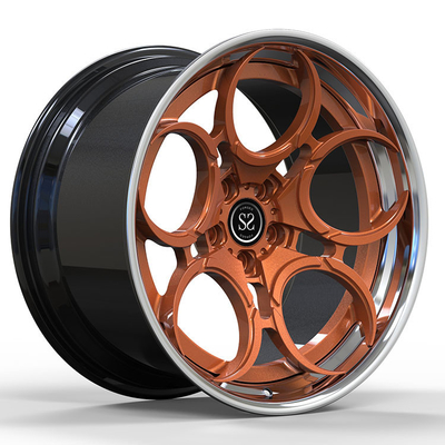 22x11 dan 22x12 2 Piece Wheels Forged Gold Polished Untuk BMW X5