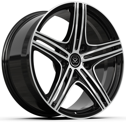 SLS AMG 1 Piece Wheels Custom Gloss Black Polished Face 20x10.5 dan 21x12