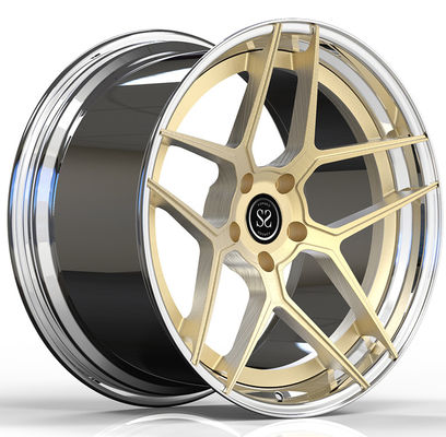 20x9.0 dan 20x11 Emas Sikat Custom 2-PC Rims Digunakan untuk Porsche 997 Turbo 2006