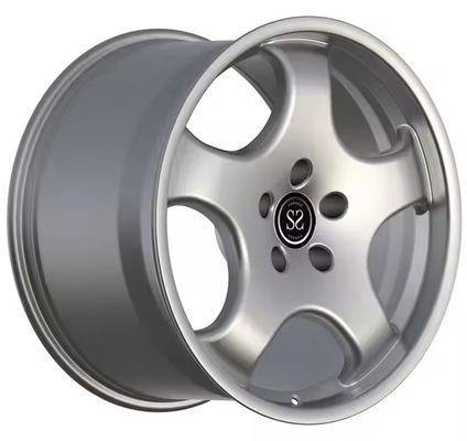 Staggered Depan 8.5Jx19 ET50 Belakang 11.5Jx19 ET76 Roda Untuk Porsche 991 Gloss Perak Dipalsukan 1-PC Rim