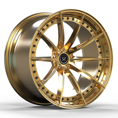 5x112 Velg Untuk Audi RS8 Gloss Hitam 2-PC Digunakan Aluminium Alloy Velg Staggered 19 Dan 20 Inci