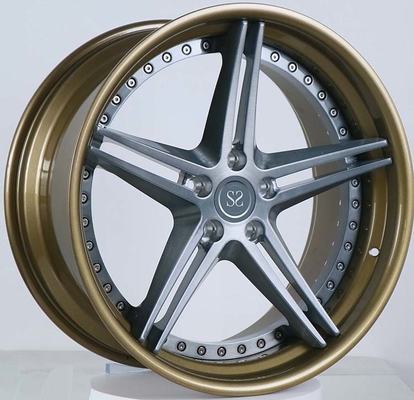 Velg Tempa 2-Potong Kustom 17-26 Inci Universal Fit Chrome Polish