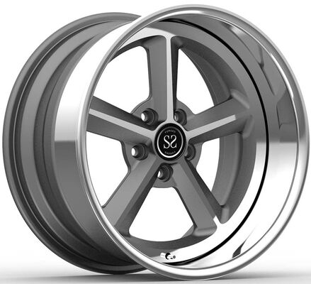 19x10 dan 20x14 3 Piece Wheels Forged Polished Lip dan Grey Disc untuk Corvette c6 z06 tahun 2008