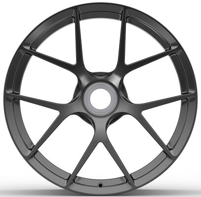 Porsche Turbo 21x9.5 dan 22x12 Hyper Silver, Black 1 Piece Forged Wheels