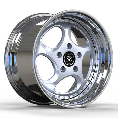 Roda 2 Piece 18x8.0 dan 18x10 Lip Polished dan Disk Perak untuk Porsche 928 1988
