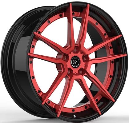 Velg BMW X6 M F96 21x10.5 dan 21x11 Custom 2-PC Wajah Merah dan Laras Hitam Glossy