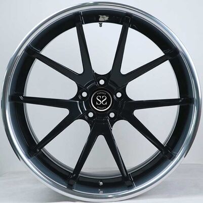 Chevrolet Corvette C7 3 Piece Forged Wheels 19 and 20 inches Polished Lip and Gloss Black