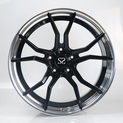 Audi S5 B9 20x10.5 Cakram Hitam dan Pelek Tempa 2-PC Kustom Bibir Dipoles