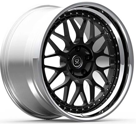 Velg Forged 3-PC Mercedes W212 Bibir Poles Hitam Gloss