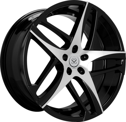 19 inch mesin hitam, Wajah chrome, 5 * 120 1 piece ditempa roda balap rim