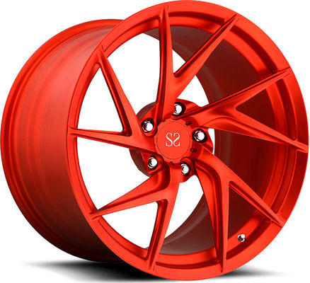 Matt Merah Disesuaikan 20 Staggered Kereta Rims Alloy Untuk Porsche 911 Turbo