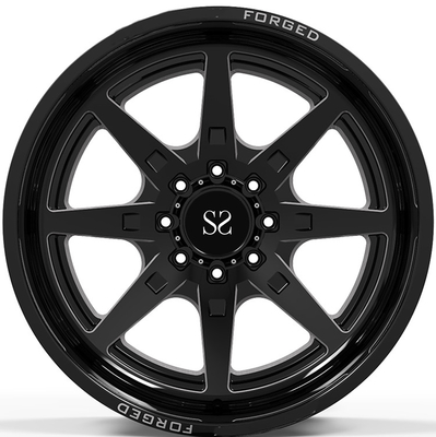 22x10, 22x12, dan 22x14 Gloss Black Milling Windows 4x4 Wheels / Deep Lip Forged Off Road Rims
