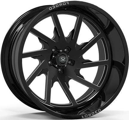 Off Rad Rims 24x12 dan 24x14 Gloss Hitam Bagian Dalam Mesin Disesuaikan 4x4 Velg