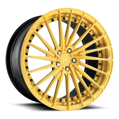 Porsche Forged Wheels 22 inci lukisan emas paduan aluminium 2 buah pelek roda tempa 5x112 5x130