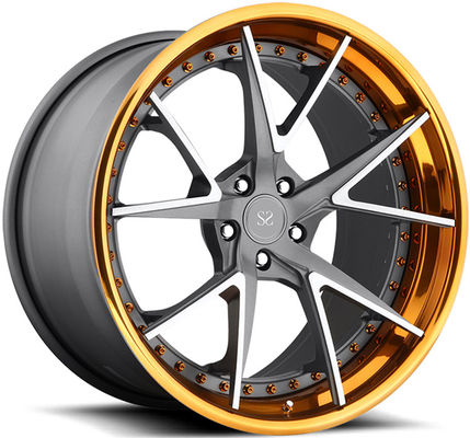 Sputtering Polandia Kustom 19 Inch 3PC Roda Ditempa SAE J2530 Pola Baut Kustom 5x120