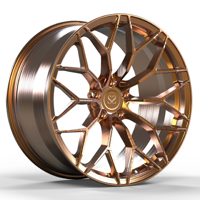 Roda tempa 21 inci monoblock perunggu yang disikat untuk pelek alloy Ferrari 458 1 buah