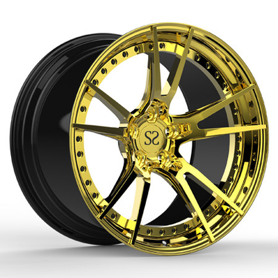 2 buah 20x10 Inch Bmw M6 Emas Pcd 139.7mm Polishing Roda Ditempa