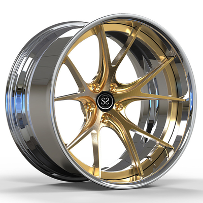 Mobil Mewah Kustom 2 Piece 20 Inch Polish Wheels Velg 6061 T6 Aluminium Alloy 5x115
