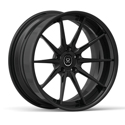 Porsche 997 20 X 10 2 Piece Cekung Gloss Hitam Ditempa Aluminium Alloy Velg 5x130