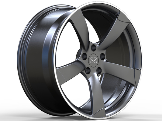 Gun Metal Audi S5 Aluminium Alloy 1 Buah Roda Tempa