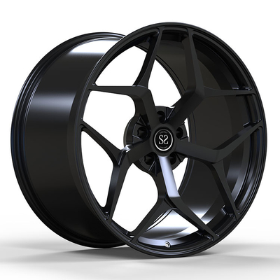 Kustom 20 Inch Staggered Silver Audi S6 R8 1 Piece Forged Wheels 5x112