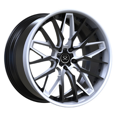 20 Inch Depan 21 Inch Belakang Terhuyung 2 Piece Barel Hitam Dan Perak Aluminium Alloy Wheel Untuk Chevrolet Corvette C8