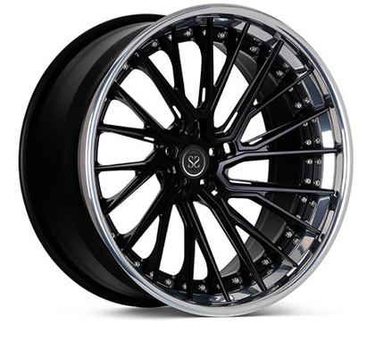 Paduan Aluminium Terhuyung Ditempa Matte Black Rims 3 Piece Dipoles