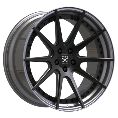 20x10 Aluminium 2 Piece Forged Wheels T6 Center Matte Black Barrel Dipoles