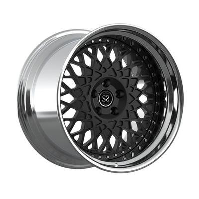 Center Matte Black 2-Piece Forged Wheels Barrel Dipoles Pelek Mobil E350 19 Inci Paduan