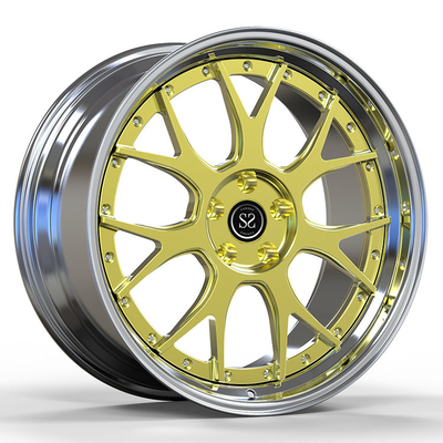 Cocok untuk Benz C63 5x112 Custom Polish 2-PC Forged Aluminium Alloy Rims Staggered 19 dan 20 inci