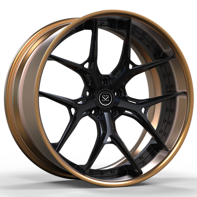 Pusat Velg Paduan 2 Bagian Ditempa Kustom Matte Bronze Barrel Gray 22x11 RS6 Rims