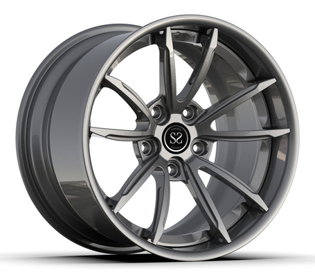 Roda Paduan Ditempa 2 Buah Gloss Grey 18x9 18x12 18 inci Staggered 996 Turbo Rims