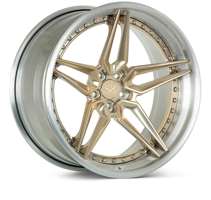 Forged 3 Piece Vossen Style Wheels 24inch Gloss Black Untuk Velg Mobil Mewah