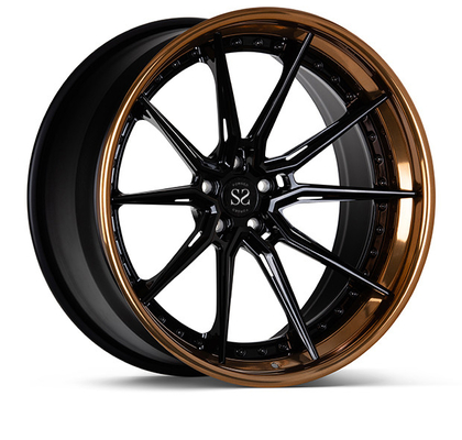 Forged 3 Piece Wheels 24inch Polished Bronze Lip Gloss Black Untuk Pelek RS5