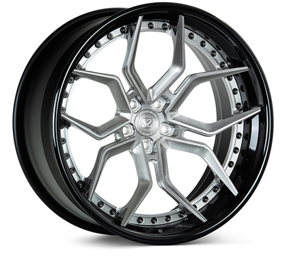 EVO3 3 PC Rims Forged 3-Piece Forged Wheels 18 Inch Untuk Mobil Mewah Perak Disikat