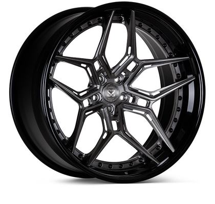 3 PC EVO4R Rims Forged 18 19 20 21 22 inci untuk VW T5 T6 Roda Hitam Disikat